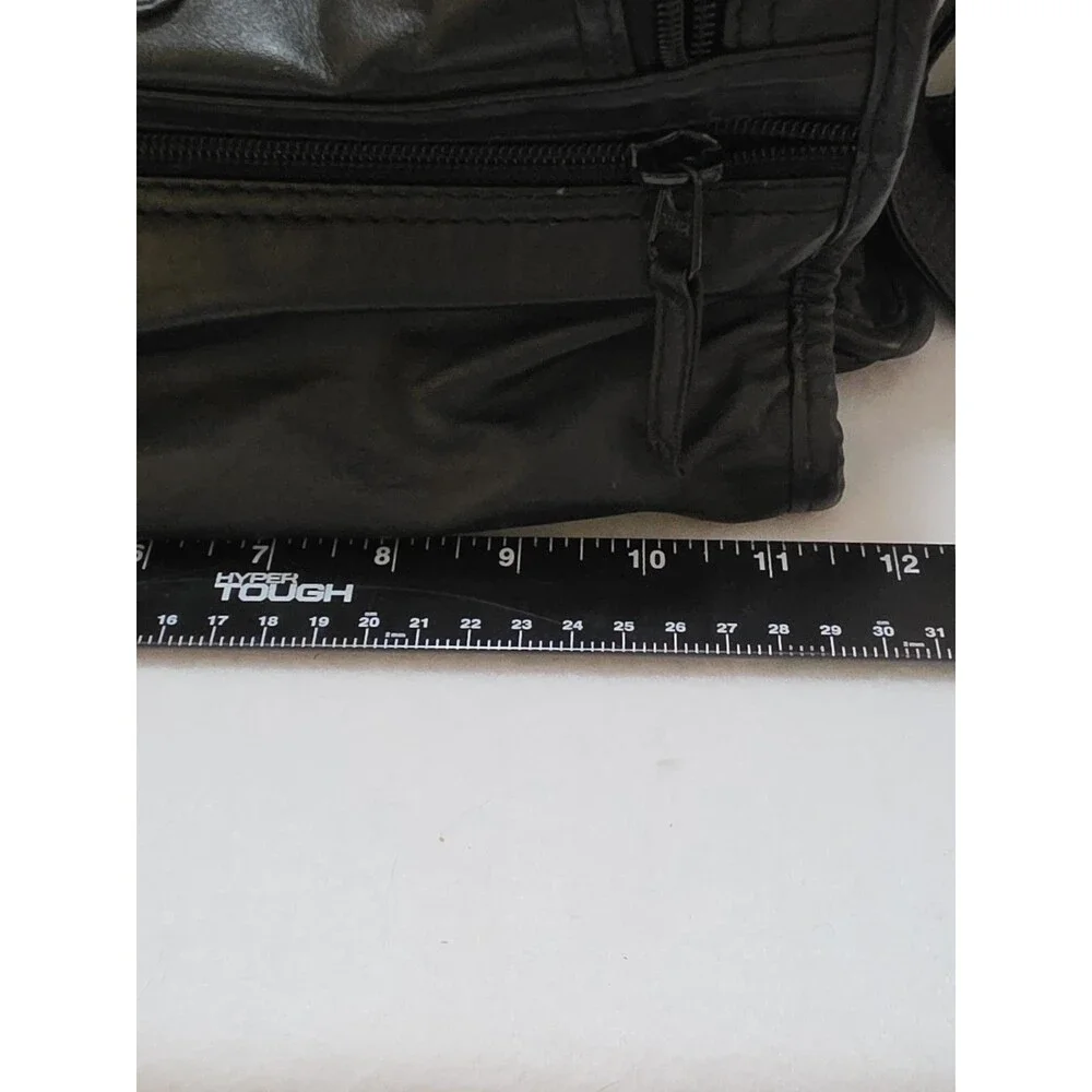 Tumi Black Leather Travel Bag Made in USA Toiletry Camera Utility Case READ